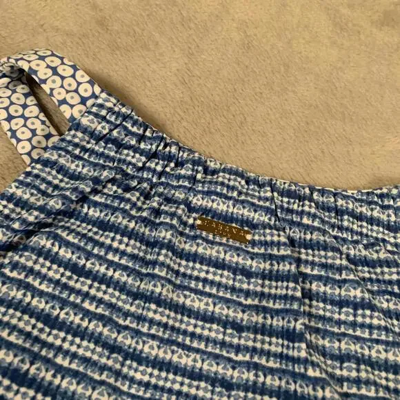 Cabana Life Charleston Tankini‎ Top Womens XS Blue White Embroidered Swim 50+ UV - Picture 10 of 11